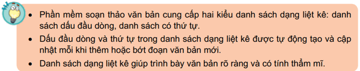 Giáo án Tin học 8 Kết nối tri thức Bài 8a: Làm việc với danh sách dạng liệt kê và hình ảnh trong văn bản