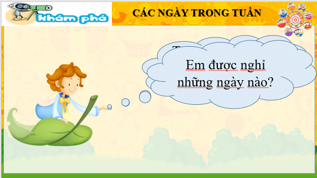 Giáo án điện tử Toán lớp 1 Bài 35: Các ngày trong tuần | PPT Toán lớp 1 Kết nối tri thức