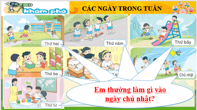 Giáo án điện tử Toán lớp 1 Bài 35: Các ngày trong tuần | PPT Toán lớp 1 Kết nối tri thức