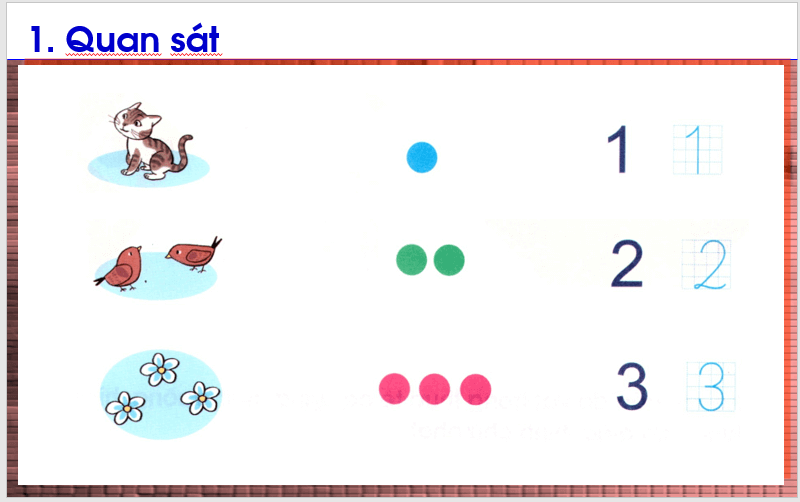 Giáo án điện tử Toán lớp 1 Các số 1, 2, 3 | PPT Toán lớp 1 Cánh diều