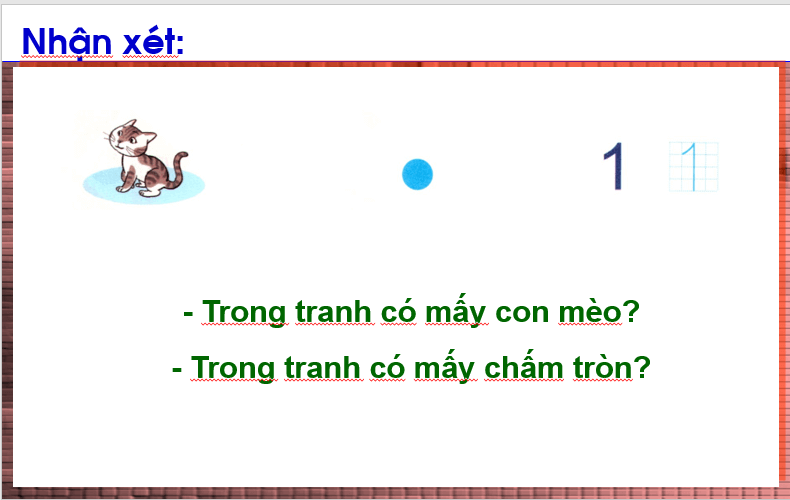 Giáo án điện tử Toán lớp 1 Các số 1, 2, 3 | PPT Toán lớp 1 Cánh diều