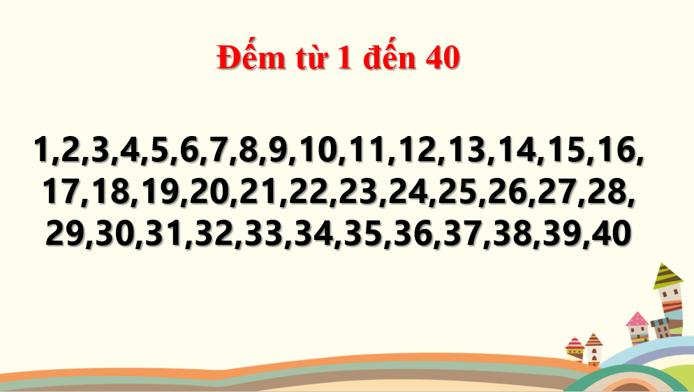 Giáo án điện tử Toán lớp 1 Các số đến 40 | PPT Toán lớp 1 Chân trời sáng tạo