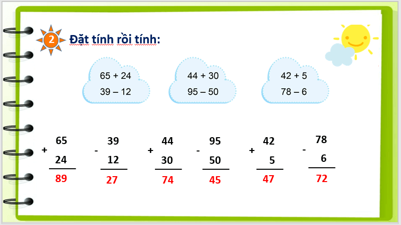 Giáo án điện tử Toán lớp 1 Ôn tập phép cộng, phép trừ trong phạm vi 100 | PPT Toán lớp 1 Cánh diều