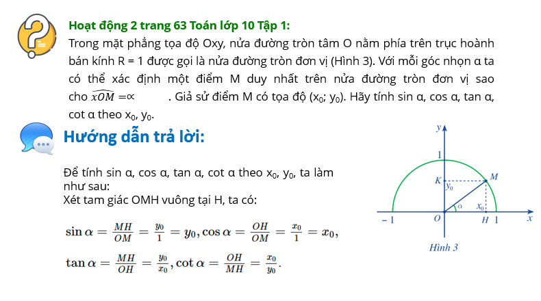 Giáo án điện tử Toán 10 Bài 1: Giá trị lượng giác của một góc từ 0 độ đến 180 độ. Định lý côsin và định lý sin trong tam giác | PPT Toán 10 Cánh diều