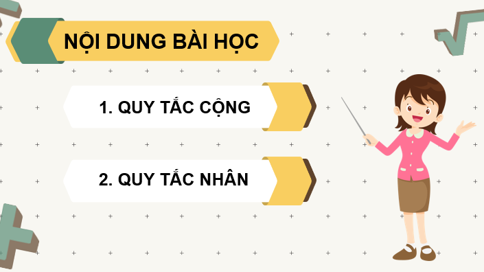 Giáo án điện tử Toán 10 Chân trời Bài 1: Quy tắc cộng và quy tắc nhân | PPT Toán 10 Chân trời sáng tạo