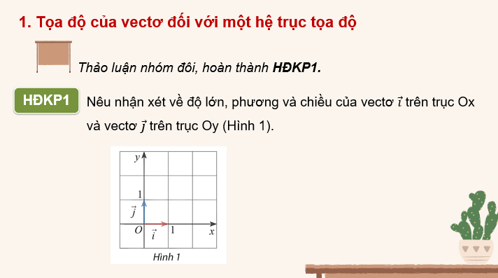 Giáo án điện tử Toán 10 Chân trời Bài 1: Toạ độ của vectơ | PPT Toán 10 Chân trời sáng tạo