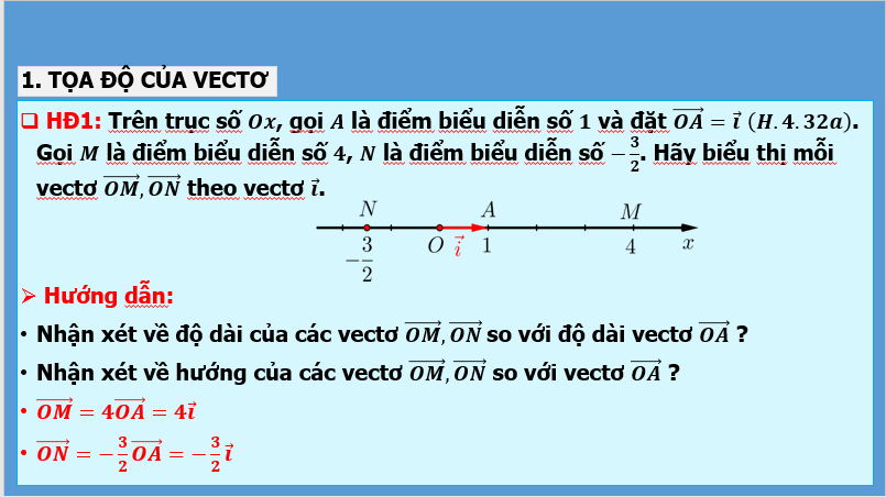 Giáo án điện tử Toán 10 Bài 10: Vectơ trong mặt phẳng tọa độ | PPT Toán 10 Kết nối tri thức