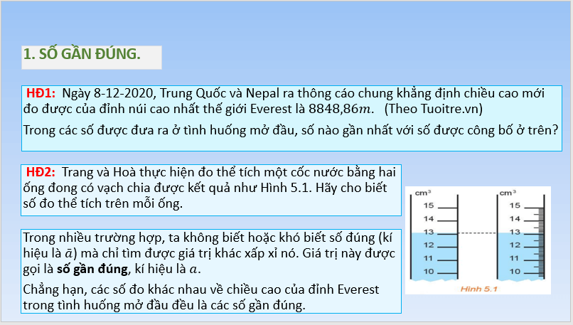 Giáo án điện tử Toán 10 Bài 12: Số gần đúng và sai số | PPT Toán 10 Kết nối tri thức