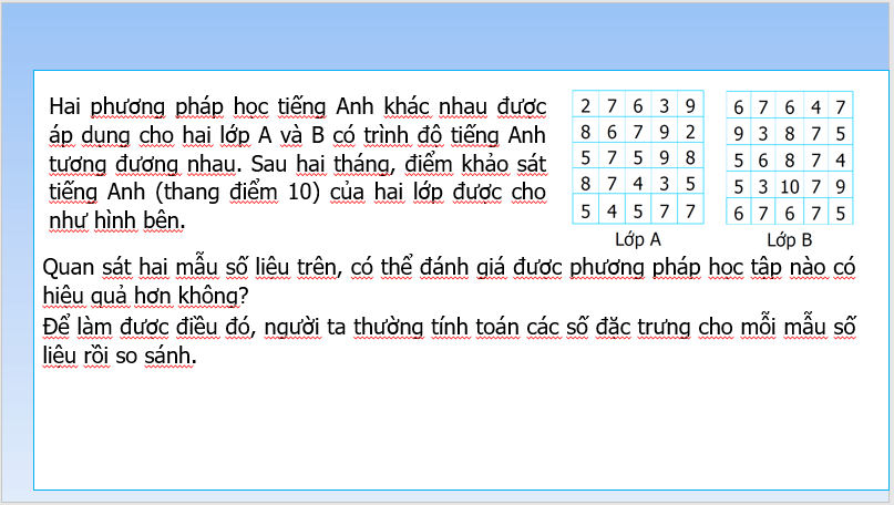 Giáo án điện tử Toán 10 Bài 13: Các số đặc trưng đo xu thế trung tâm | PPT Toán 10 Kết nối tri thức