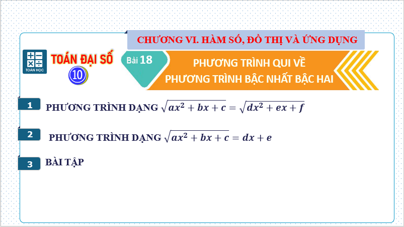 Giáo án điện tử Toán 10 Bài 18: Phương trình quy về phương trình bậc hai | PPT Toán 10 Kết nối tri thức