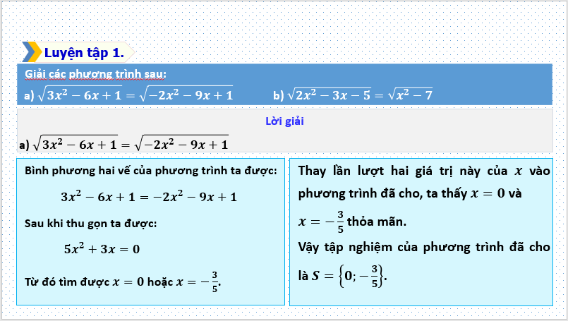 Giáo án điện tử Toán 10 Bài 18: Phương trình quy về phương trình bậc hai | PPT Toán 10 Kết nối tri thức