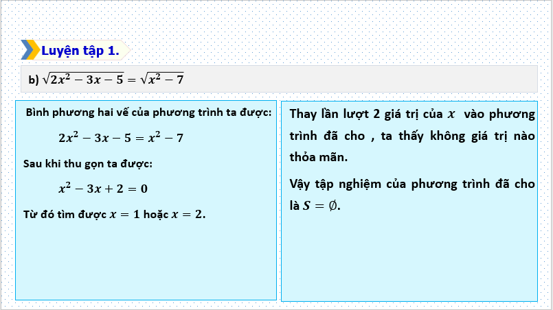 Giáo án điện tử Toán 10 Bài 18: Phương trình quy về phương trình bậc hai | PPT Toán 10 Kết nối tri thức