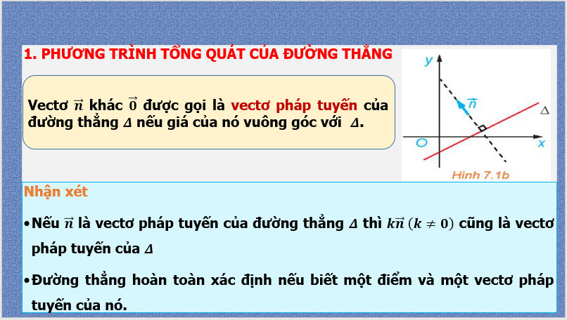 Giáo án điện tử Toán 10 Bài 19: Phương trình đường thẳng | PPT Toán 10 Kết nối tri thức