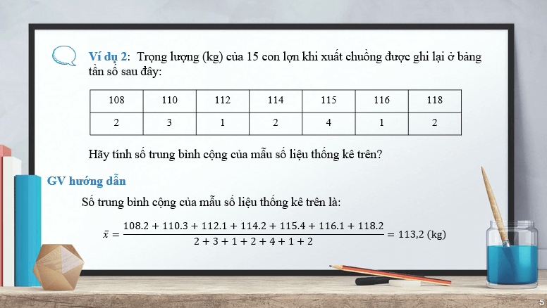 Giáo án điện tử Toán 10 Bài 2: Các số đặc trưng đo xu thế trung tâm cho mẫu số liệu không ghép nhóm | PPT Toán 10 Cánh diều