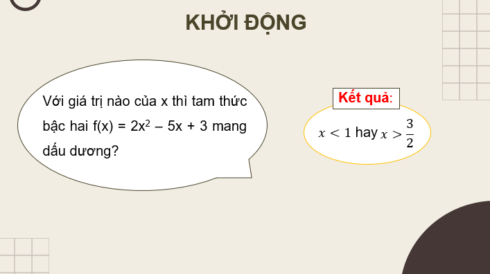 Giáo án điện tử Toán 10 Chân trời Bài 2: Giải bất phương trình bậc hai một ẩn | PPT Toán 10 Chân trời sáng tạo