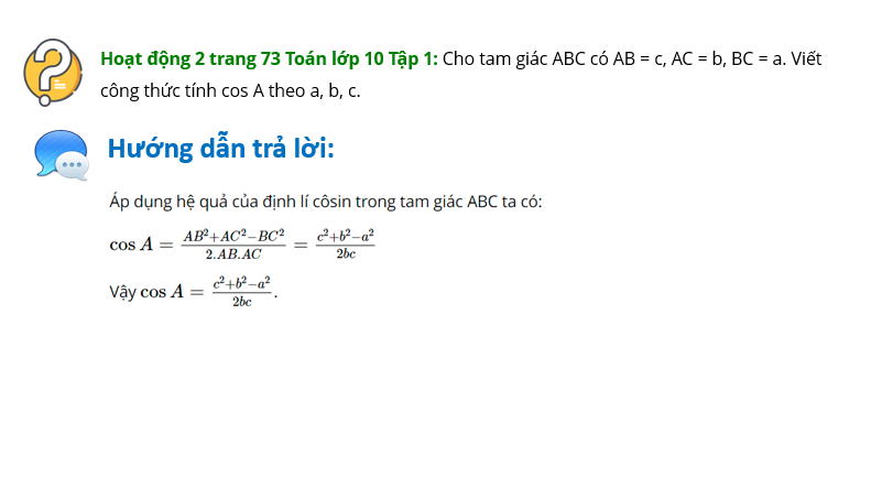 Giáo án điện tử Toán 10 Bài 2: Giải tam giác. Tính diện tích tam giác | PPT Toán 10 Cánh diều