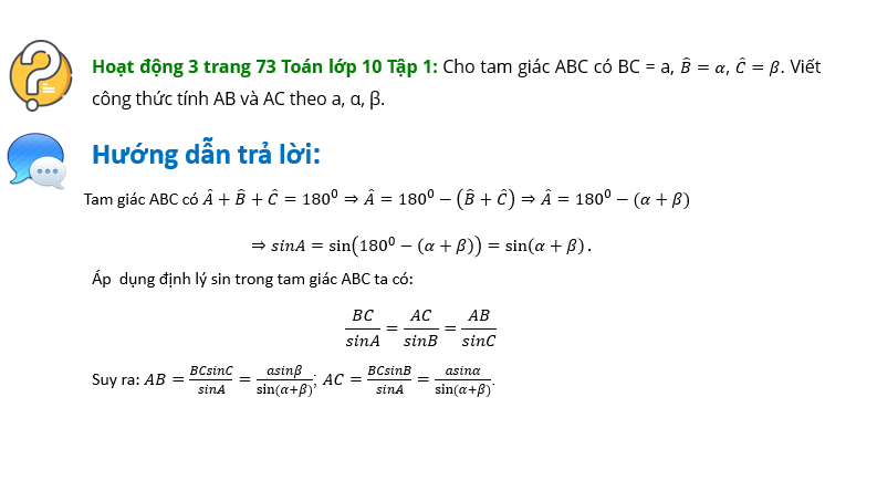 Giáo án điện tử Toán 10 Bài 2: Giải tam giác. Tính diện tích tam giác | PPT Toán 10 Cánh diều