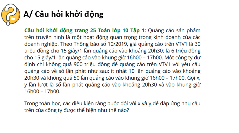 Giáo án điện tử Toán 10 Bài 2: Hệ bất phương trình bậc nhất hai ẩn | PPT Toán 10 Cánh diều