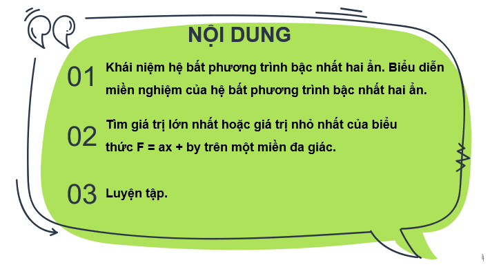 Giáo án điện tử Toán 10 Chân trời Bài 2: Hệ bất phương trình bậc nhất hai ẩn | PPT Toán 10 Chân trời sáng tạo