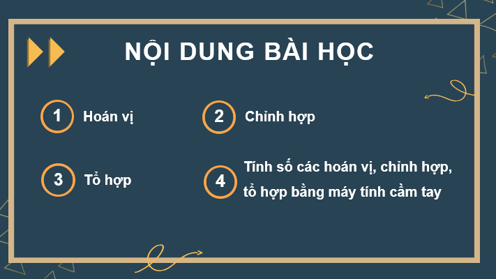 Giáo án điện tử Toán 10 Chân trời Bài 2: Hoán vị, chỉnh hợp và tổ hợp | PPT Toán 10 Chân trời sáng tạo