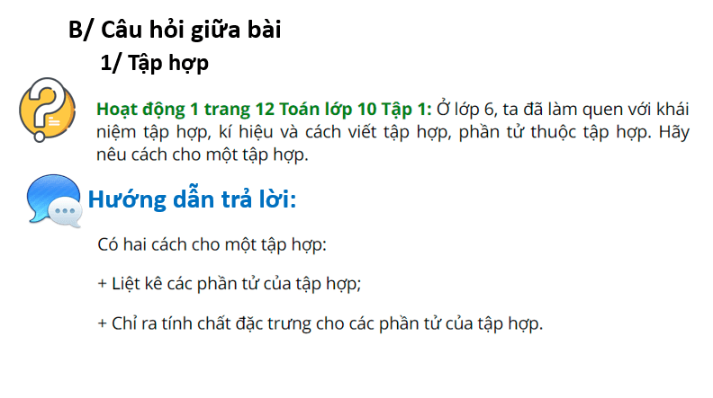 Giáo án điện tử Toán 10 Bài 2: Tập hợp. Các phép toán trên tập hợp | Bài giảng PPT Toán 10