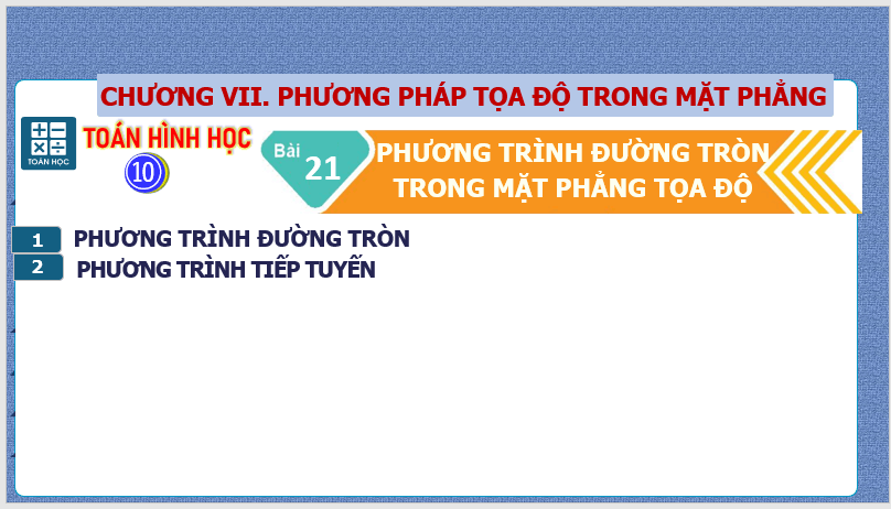 Giáo án điện tử Toán 10 Bài 21: Đường tròn trong mặt phẳng tọa độ | PPT Toán 10 Kết nối tri thức