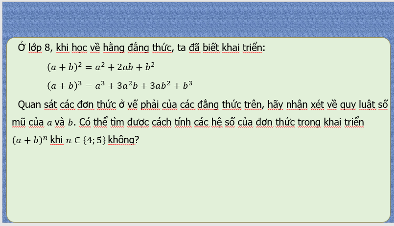 Giáo án điện tử Toán 10 Bài 25: Nhị thức Newton | PPT Toán 10 Kết nối tri thức