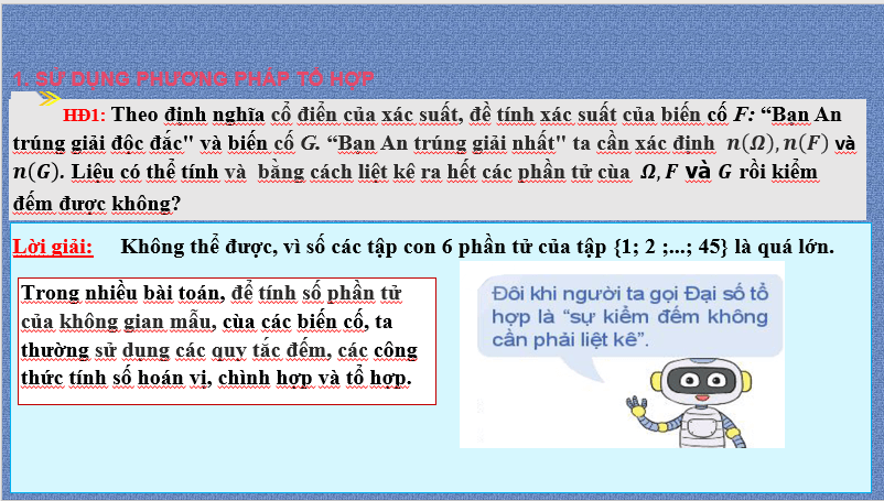 Giáo án điện tử Toán 10 Bài 27: Thực hành tính xác suất theo định nghĩa cổ điển | PPT Toán 10 Kết nối tri thức