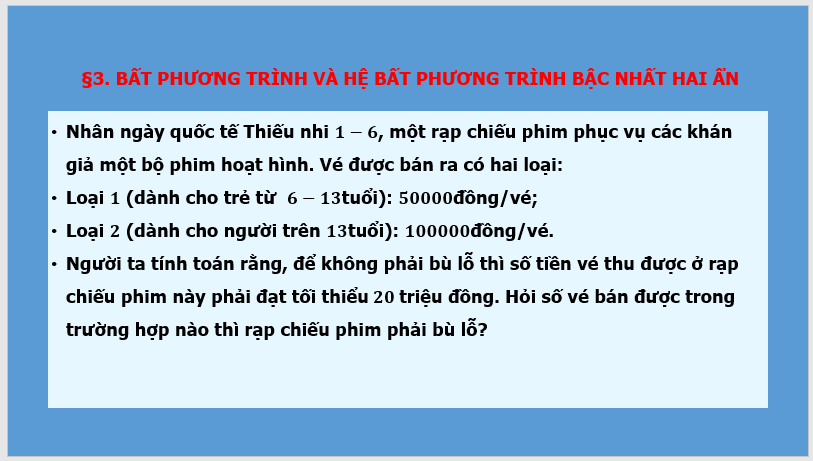 Giáo án điện tử Toán 10 Bài 3: Bất phương trình bậc nhất hai ẩn | PPT Toán 10 Kết nối tri thức