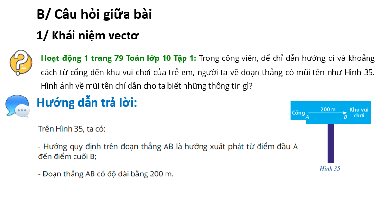 Giáo án điện tử Toán 10 Bài 3: Khái niệm vectơ | PPT Toán 10 Cánh diều