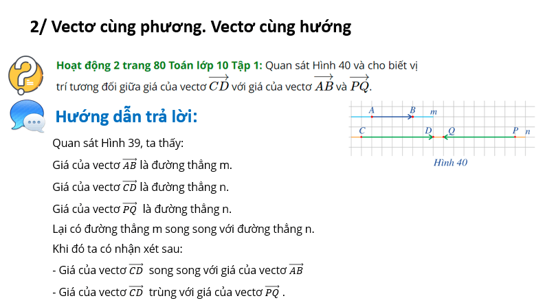 Giáo án điện tử Toán 10 Bài 3: Khái niệm vectơ | PPT Toán 10 Cánh diều