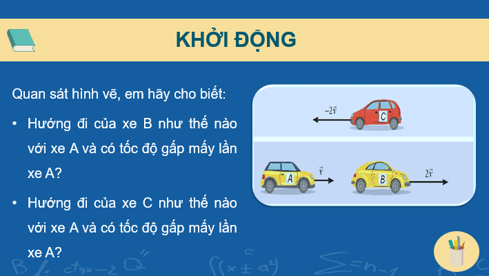 Giáo án điện tử Toán 10 Chân trời Bài 3: Tích của một số với một vectơ | PPT Toán 10 Chân trời sáng tạo