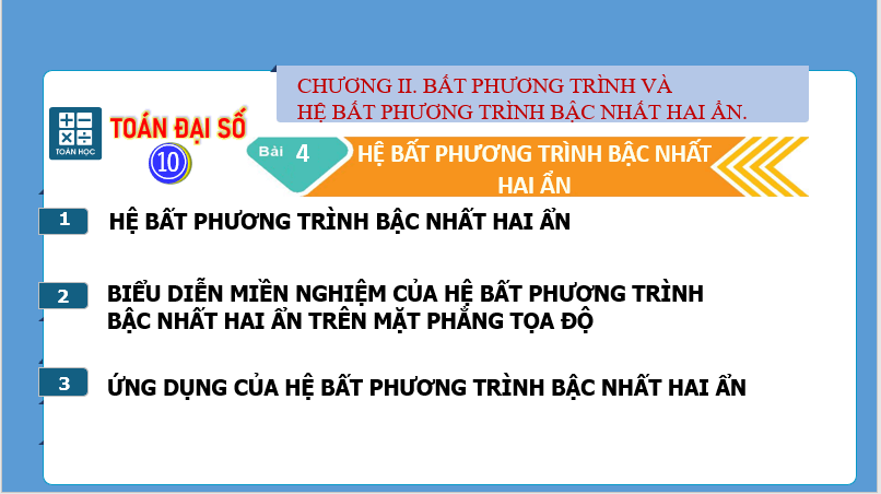 Giáo án điện tử Toán 10 Bài 4: Hệ bất phương trình bậc nhất hai ẩn | PPT Toán 10 Kết nối tri thức