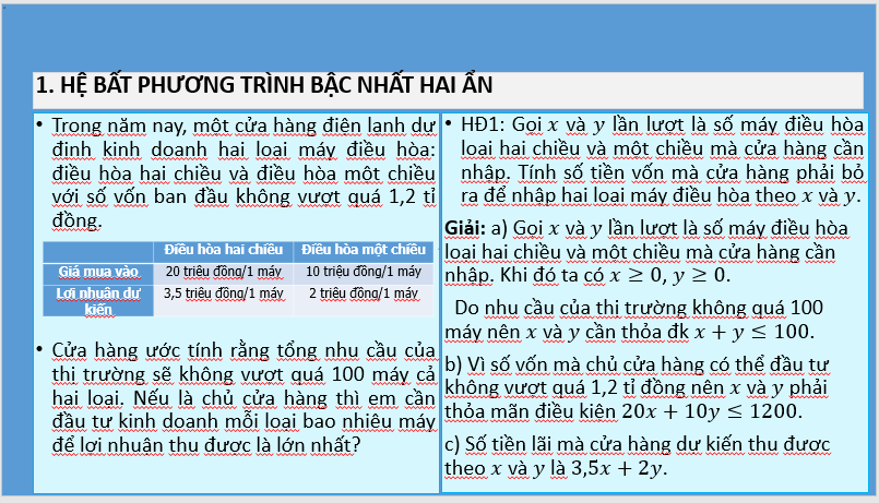 Giáo án điện tử Toán 10 Bài 4: Hệ bất phương trình bậc nhất hai ẩn | PPT Toán 10 Kết nối tri thức