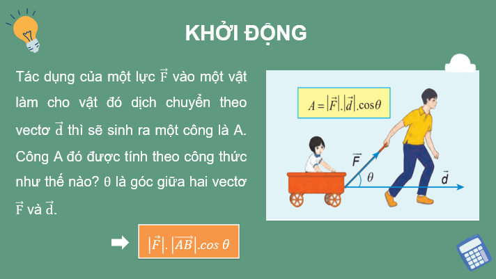 Giáo án điện tử Toán 10 Chân trời Bài 4: Tích vô hướng của hai vectơ | PPT Toán 10 Chân trời sáng tạo