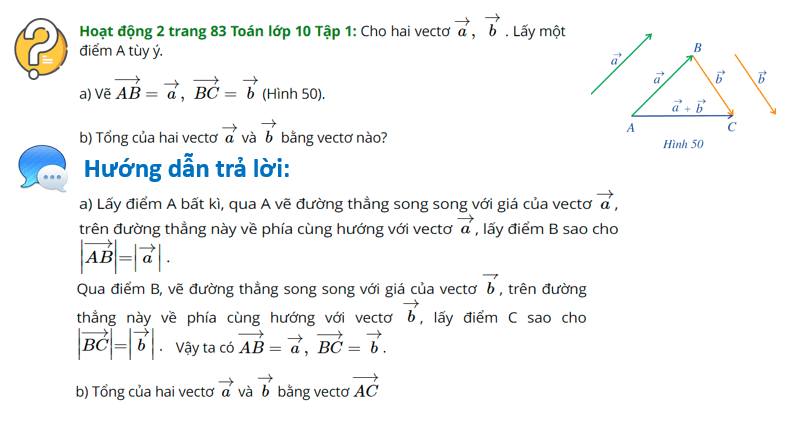 Giáo án điện tử Toán 10 Bài 4: Tổng và hiệu của hai vectơ | PPT Toán 10 Cánh diều