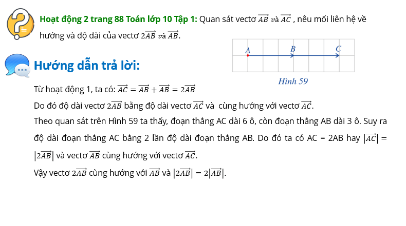 Giáo án điện tử Toán 10 Bài 5: Tích của một số với một vectơ | PPT Toán 10 Cánh diều