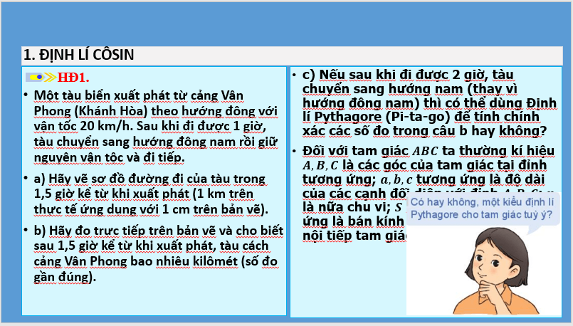 Giáo án điện tử Toán 10 Bài 6: Hệ thức lượng trong tam giác | PPT Toán 10 Kết nối tri thức