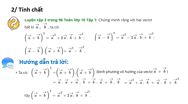 Giáo án điện tử Toán 10 Bài 6: Tích vô hướng của hai vectơ | PPT Toán 10 Cánh diều