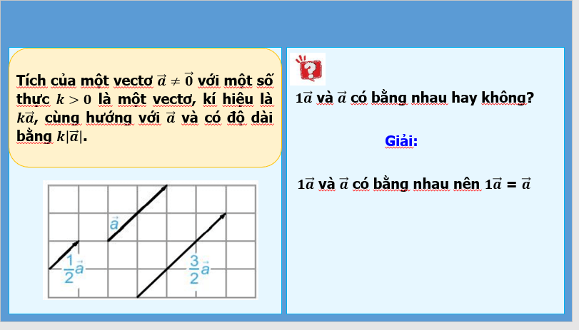 Giáo án điện tử Toán 10 Bài 9: Tích của một vectơ với một số | PPT Toán 10 Kết nối tri thức