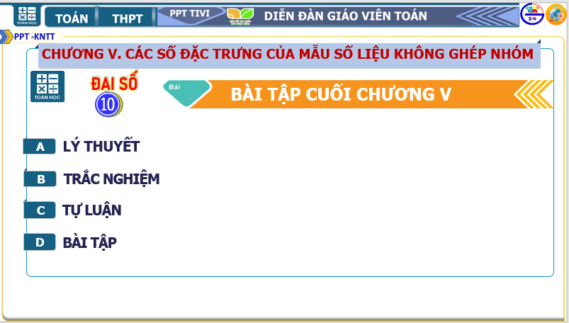 Giáo án điện tử Toán 10 Bài tập cuối chương 5 | PPT Toán 10 Kết nối tri thức