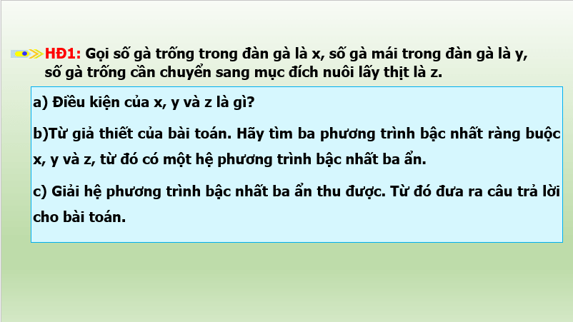 Giáo án điện tử Chuyên đề Toán 10 Kết nối Bài 2: Ứng dụng hệ phương trình bậc nhất ba ẩn | PPT Chuyên đề học tập Toán 10 Kết nối tri thức