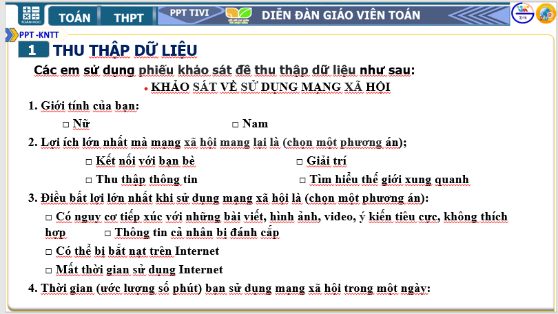 Giáo án điện tử Toán 10 Mạng xã hội: Lợi và hại | PPT Toán 10 Kết nối tri thức