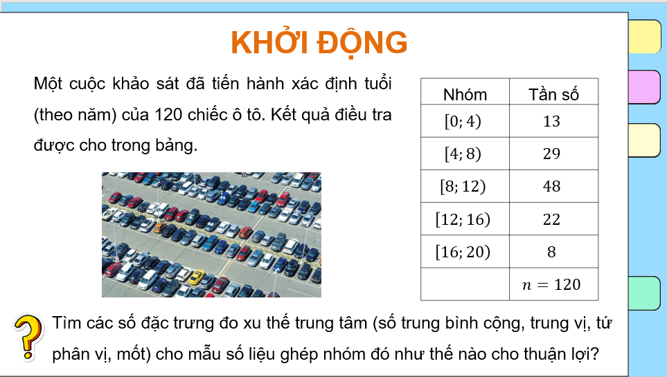 Giáo án điện tử Toán 11 Cánh diều Bài 1: Các số đặc trưng đo xu thế trung tâm cho mẫu số liệu ghép nhóm | PPT Toán 11