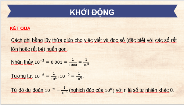 Giáo án điện tử Toán 11 Chân trời Bài 1: Phép tính lũy thừa | PPT Toán 11 Chân trời sáng tạo