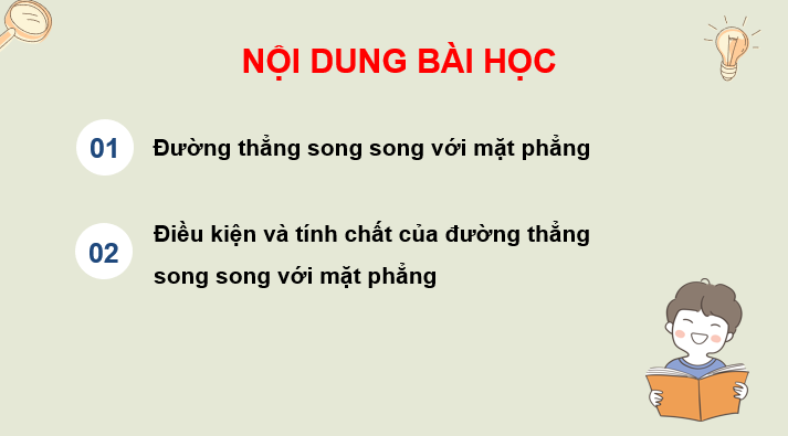 Giáo án điện tử Toán 11 Kết nối Bài 12: Đường thẳng và mặt phẳng song song | PPT Toán 11 Kết nối tri thức