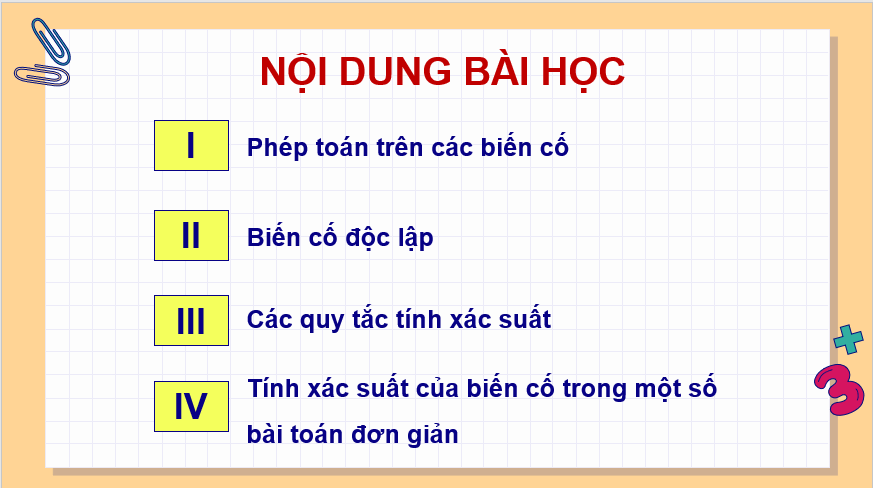 Giáo án điện tử Toán 11 Cánh diều Bài 2: Biến cố hợp và biến cố giao. Biến cố độc lập. Các quy tắc tính xác suất | PPT Toán 11