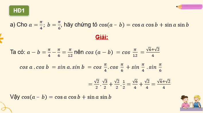 Giáo án điện tử Toán 11 Kết nối Bài 2: Công thức lượng giác | PPT Toán 11 Kết nối tri thức