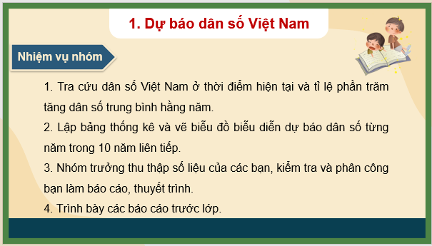 Giáo án điện tử Toán 11 Chân trời Bài 2: Dùng công thức cấp số nhân để dự báo dân số | PPT Toán 11 Chân trời sáng tạo