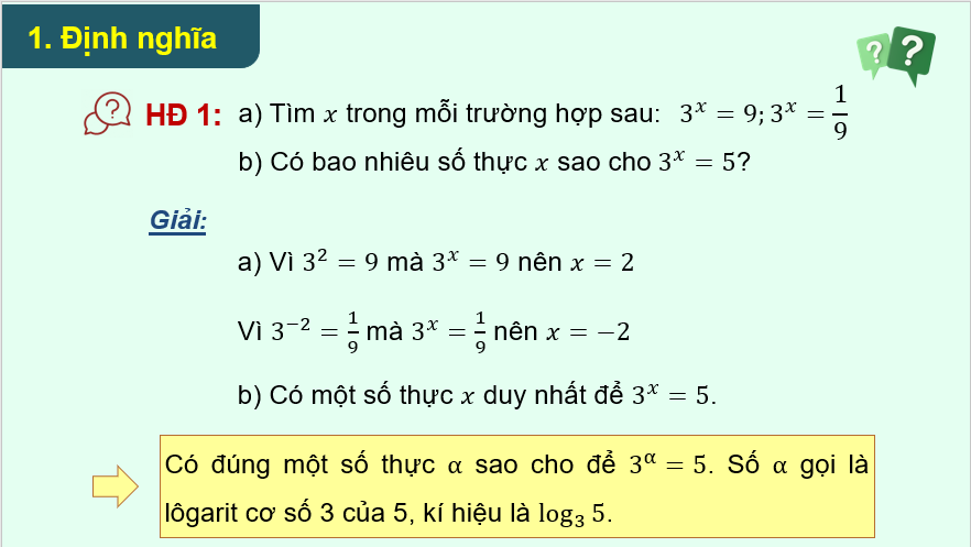 Giáo án điện tử Toán 11 Cánh diều Bài 2: Phép tính lôgarit | PPT Toán 11